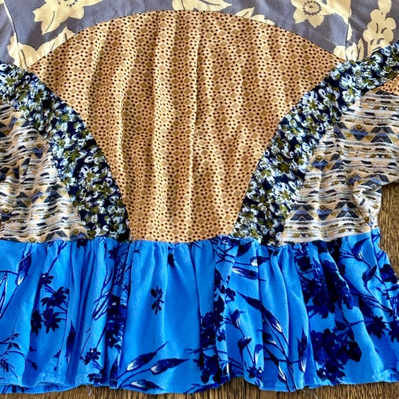 Free People Patchwork Aloha Floral Blouse - Picture 7 of 11